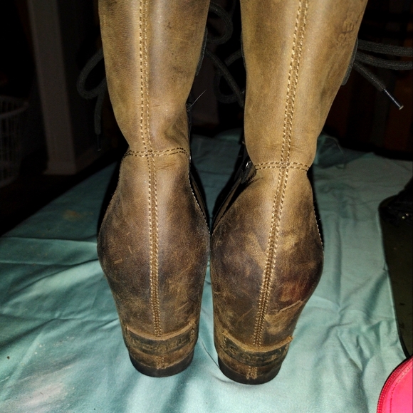 Women Sorel wedge boots army green rustic size 7 - Picture 4 of 4